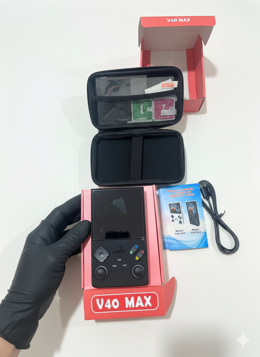 🎮 V40 MAX: La Consola Retro Definitiva con Estuche y 250GB